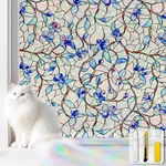 Vinyl Window Clings, Sun Catcher Film, Blue Violet Floral Design. Fixed Price $20.44.