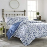 Laura Ashley Home - Queen Duvet Cover Set, Reversible Cotton Bedding With Mat.... Fixed Price $133.40.