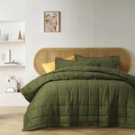 Olive French Linen Coverlet Set By Vintage Design Homewares. Fixed Price $277.92.