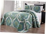 Grand Linen 3-PIECE Oversize (115 X 95) Fine Printed Prewashed Quilt Set. Fixed Price $69.50.