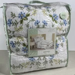 Modern Heirloom King Bedspread Embroidered Quilt White Blue & Yellow Floral. Fixed Price $68.88.