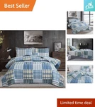 Elegant King Size Quilt Set - Soft Reversible Microfiber Plaid For All Seasons. Fixed Price $43.69.