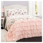3PC Full/queen Flutter Butterfly Quilt Set Pink - Lush D Cor. Fixed Price $39.99.