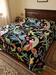 Indian Bird Printed Black Cotton Kantha Quilt Blanket Gudari Throw Bedspreads. Fixed Price $44.52.