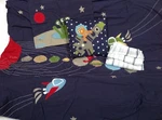 Pottery Barn Kids Nathan Outer Space Twin Duvet Cover Toss Pillow Sham Sheet Set. Fixed Price $150.00.