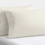 Standard Queen Pillowcase Set - 100% Cotton Sateen (20X30), Ivory. Fixed Price $26.99.