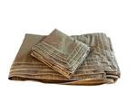 Boll And Branch King Duvet Cover & Sham Set Pewter Gray Beige White Piping, Nwot. Fixed Price $135.00.