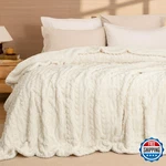 Phf Fluffy Sherpa Blanket Queen, 510GSM Warm Soft 3D Jacquard Winter. Fixed Price $60.99.