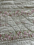Simply Shabby Chic Quilt Coverlet White Pink Flowers Cotton Crochet Trim F/. Fixed Price $75.00.