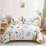 Dobuyly Yellow King Size Quilt Set Floral Botanical Bedding 3 Pieces. Fixed Price $64.35.