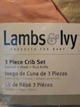 Lambs & Ivy 3 Piece Crib Set Coverlet Sheet Dust Ruffle Baby Collection Newborn. Fixed Price $22.99.